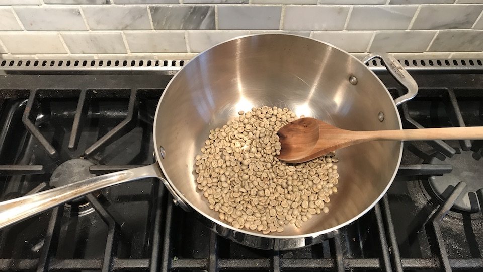 Where it starts: a single layer of green in a heavy pan, a wooden spoon, and about fifteen minutes of not walking away