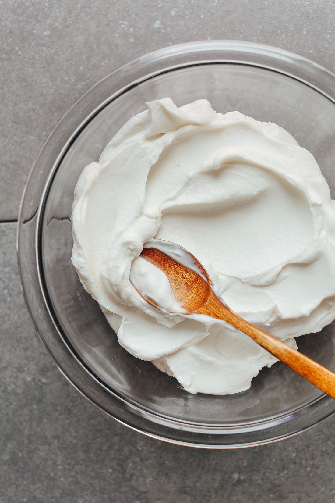 A thick set plant-milk yogurt. Getting this texture without dairy casein is the whole problem