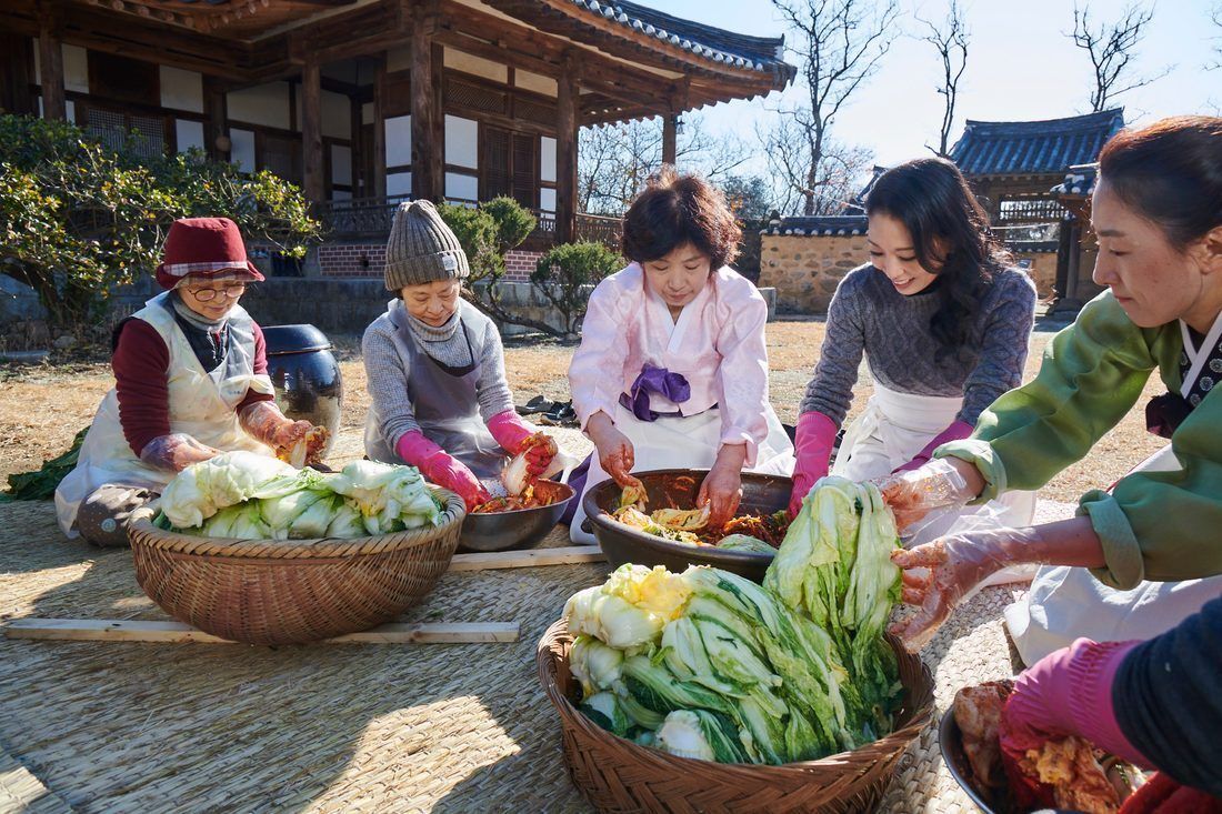 Kimjang — the communal late-autumn kimchi making, done outdoors in quantity