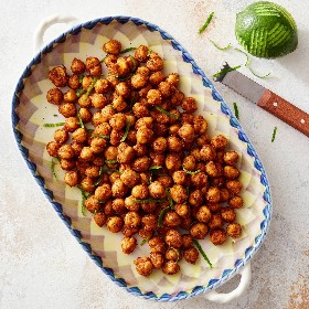 Air Fryer Crunchy Chili-Spiced Chickpeas