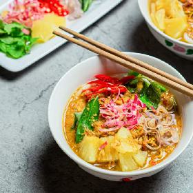 Asam Laksa (Spicy and Sour Noodle Soup)