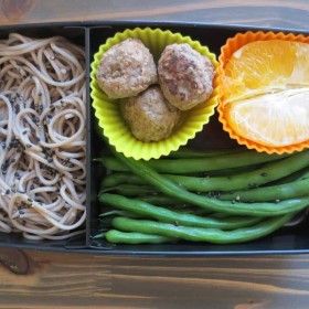 Bento Box, Soba and Miso Meatballs