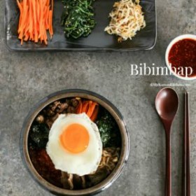 Bibimbap (Korean Mixed Rice with Meat and Assorted Vegetables)