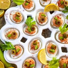 Bloody Mary Deviled Eggs