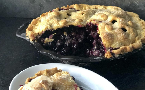 Blueberry Pie in Cornmeal Crust