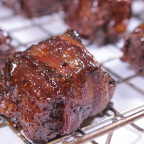 Burnt Ends, Bacon Wrapped and Smoked