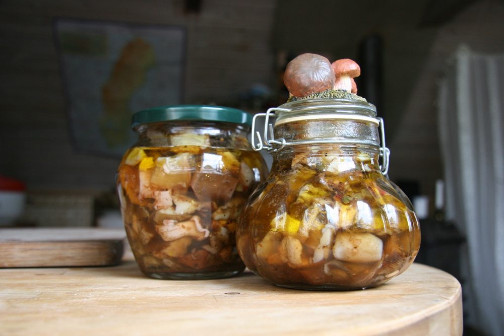 Canned Marinated Whole Mushrooms
