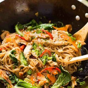 Chicken Stir Fry with Rice Noodles