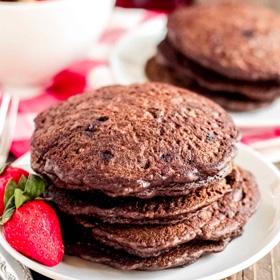 Chocolate Oat Pancakes (Gluten-Free, Dairy-Free Option)