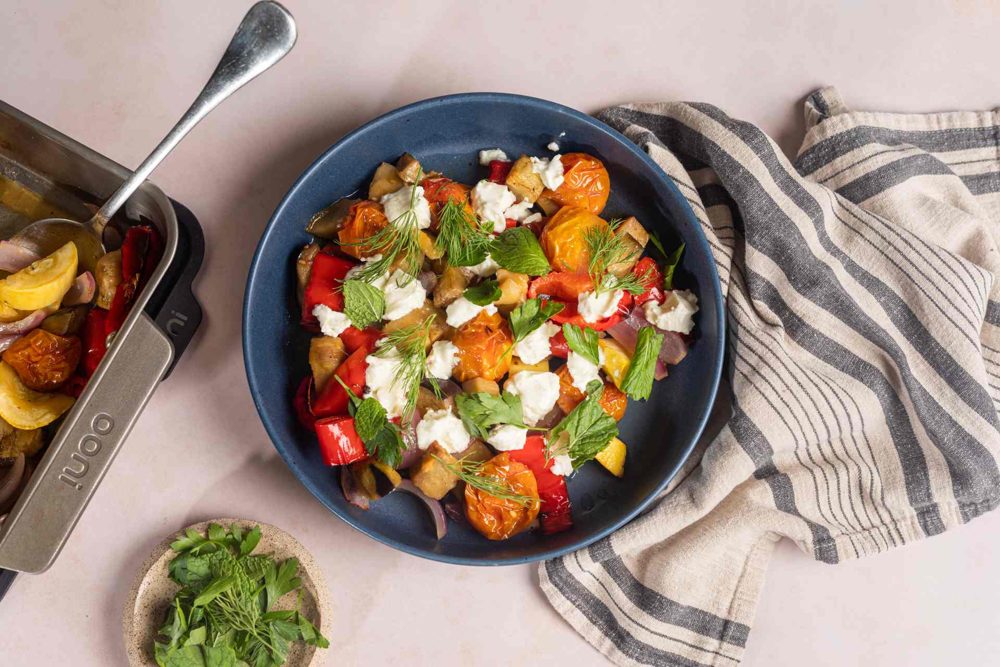 Fire-Roasted Vegetables with Feta