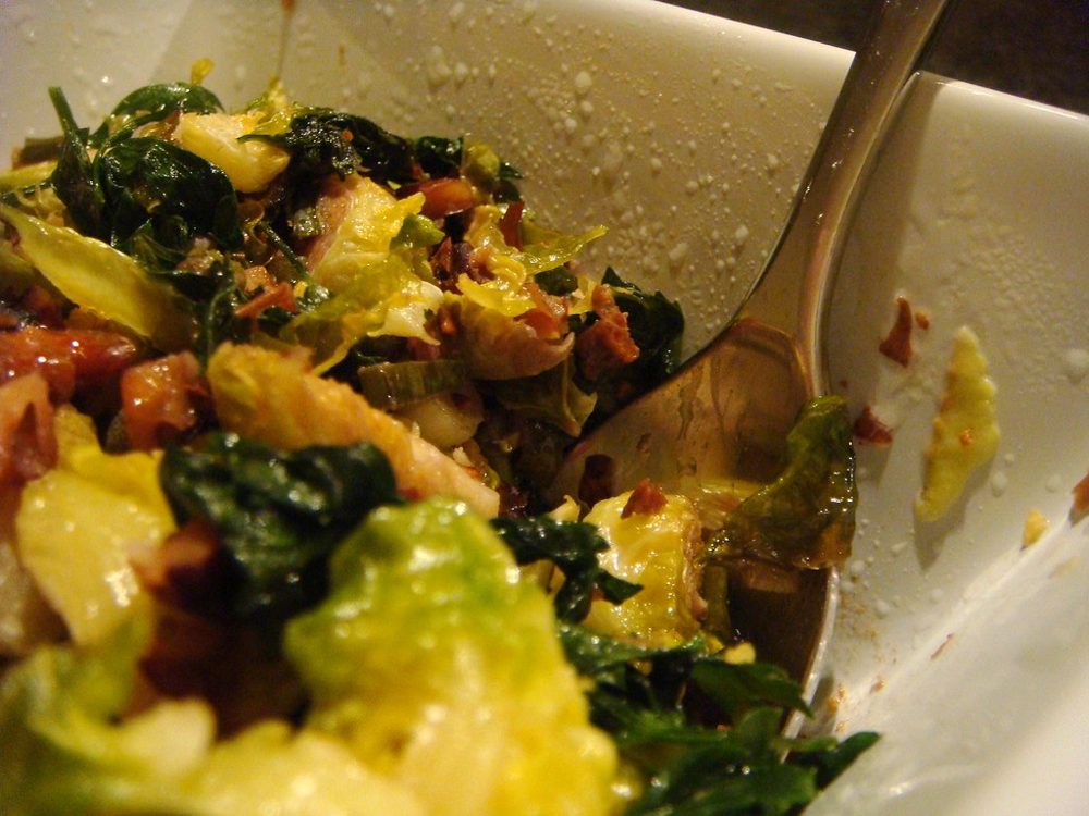 Fried Brussels Sprouts with Walnuts and Capers