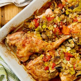 Italian-Style Braised Rabbit with Rosemary and Mushrooms