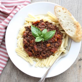 Lentil Bolognese. Instant Pot. Vegan. Gluten Free.