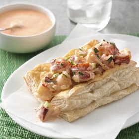 Puff Boat Lobster Rolls with Sriracha Aioli