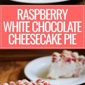 Raspberry White Chocolate Cheesecake Pie