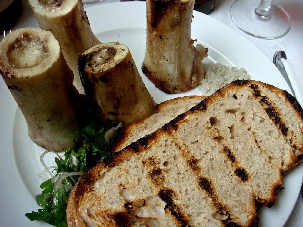 Roast Bone Marrow with Parsley Salad