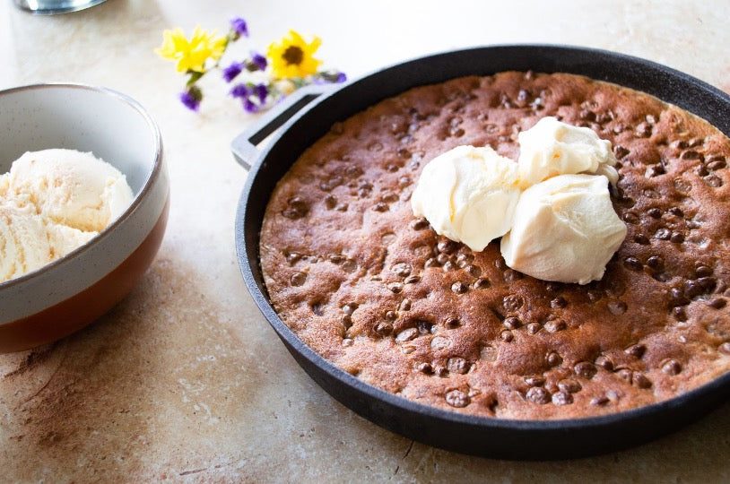 Salted Chocolate Chip Skillet Cookie