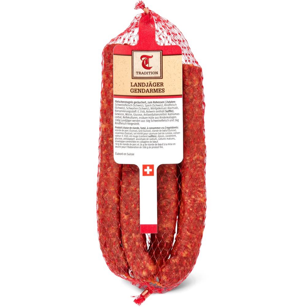 Sausage, Landjäger (Swiss Gendarme, Beef and Red Wine)
