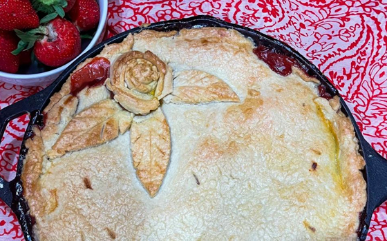 Skillet Strawberry Cobbler