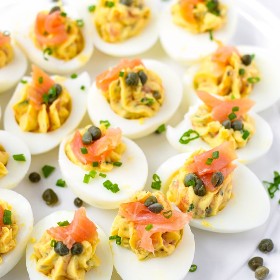 Smoked Salmon Deviled Eggs