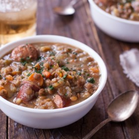 Soup, Lentil and Sausage, Crock Pot