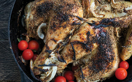 Spatchcock Chicken with Roasted Vegetables