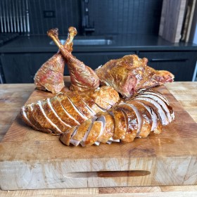 Turkey, Spatchcocked, Dry Brined & Compound Butter
