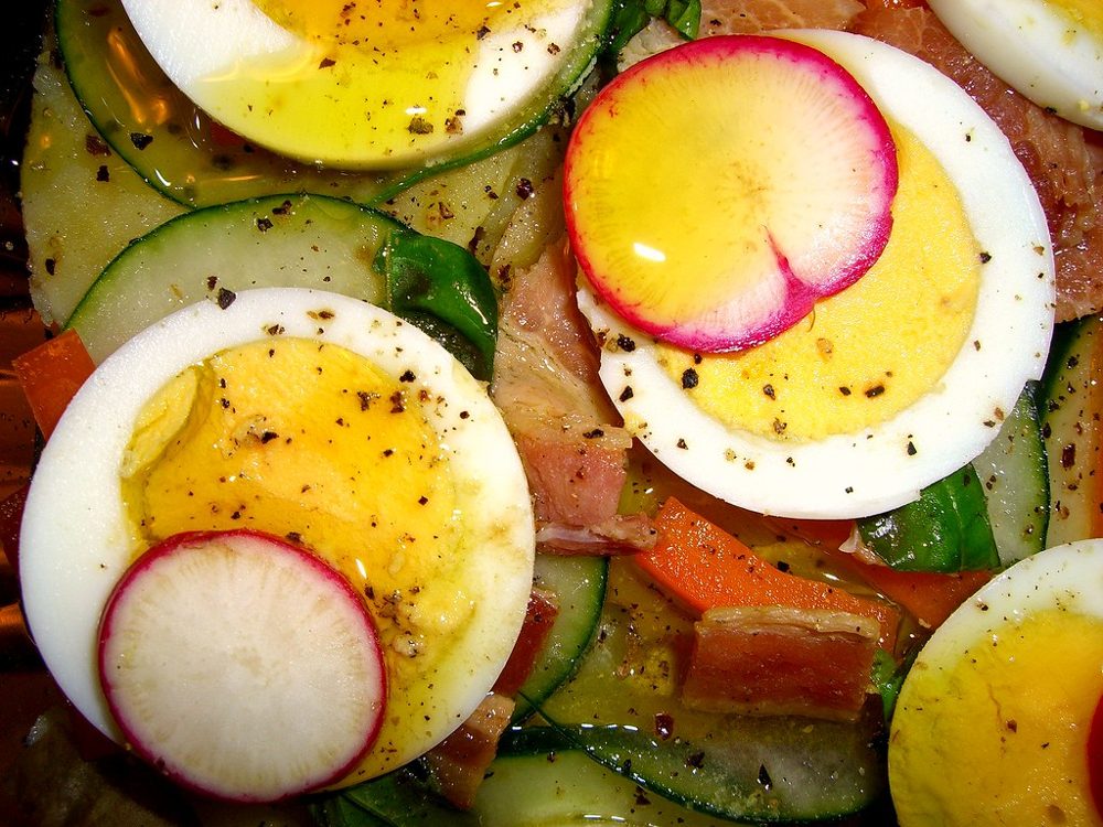 Warm Potato Salad with Mustard Vinaigrette and Peanuts