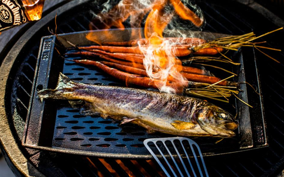Whole Rainbow Trout With Jack Daniel's Glazed Carrots