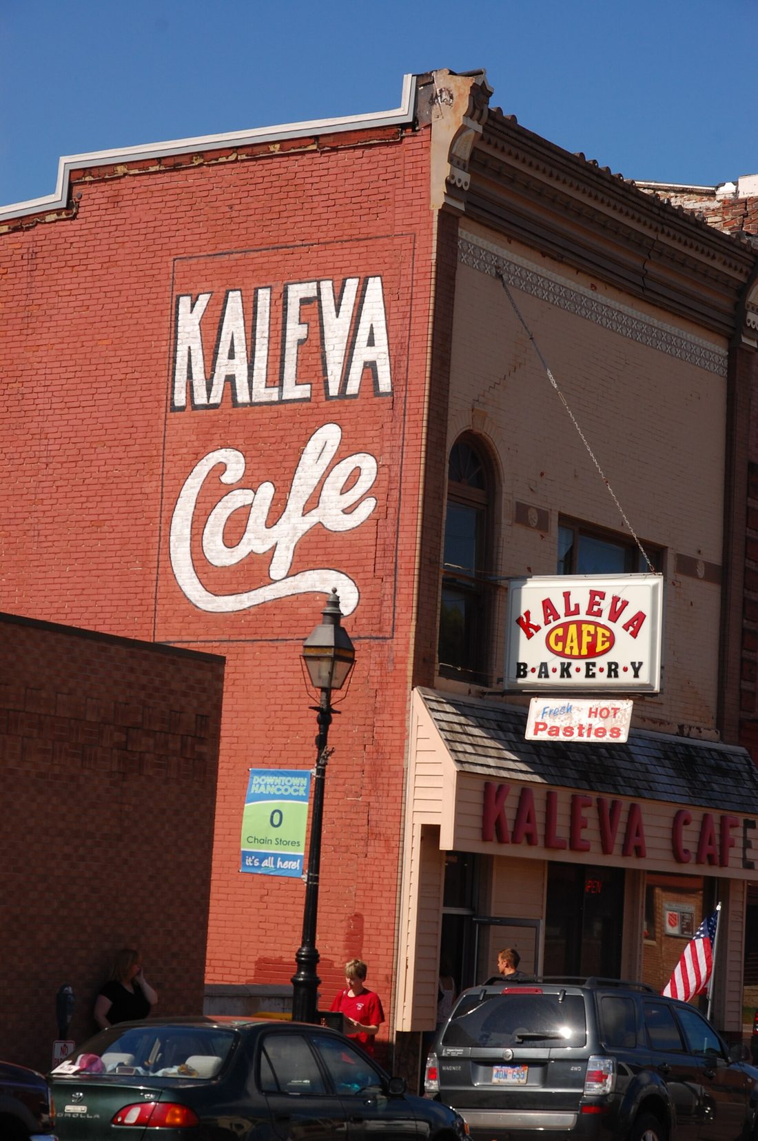 A Finnish-heritage storefront in Hancock, Michigan, in the Keweenaw copper country